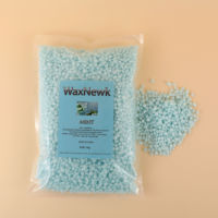 WaxNewK 1 kg 2,2 lb 2,2 livres Formule premium sans colophane, lumière bleue scintillante, menthe, épilation sans douleur, bande de cire pour le corps