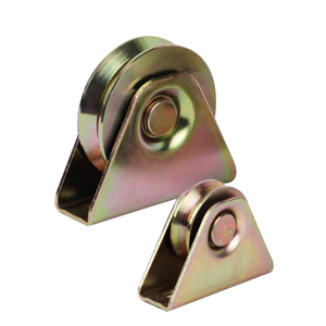 Roulettes de porte coulissante à gorge en V/U de 50 mm, roulement à double billes, en acier doré rigide, <span class=keywords><strong>pour</strong></span> usage léger - Product Image 5