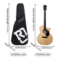 Sac à dos pour guitare acoustique Venus-D Real Mission à double bretelles rembourrées, imperméable, pour instruments de musique, batterie, guitare