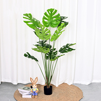 Plante artificielle vertes en plastique sur pied, plante en pot, plante à feuilles de carapace de tortue, bonsaï, fleurs décoratives, longue durée