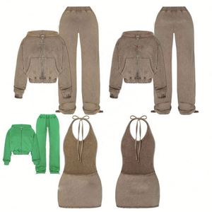 ชุดวอร์มสตรีทแวร์วินเทจแบบมีซิปสำหรับผู้หญิงชุดวอร์มปักลาย - Product Image 5