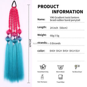 AliLeader trenzado burbuja Cola <span class=keywords><strong>de</strong></span> Caballo cola falsa extensión <span class=keywords><strong>de</strong></span> pelo sintético Arco Iris trenzas cabeza Pony Cola <span class=keywords><strong>de</strong></span> Caballo <span class=keywords><strong>coleta</strong></span> postizo - Product Image 6