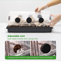Kit de culture de champignons en plastique à faible entretien avec 8 aérations et humidification automatique, capacité de 30L pour une croissance plus rapide des pleurotes