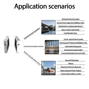 Puerta de barrera oscilante de control de acceso peatonal óptico <span class=keywords><strong>RFID</strong></span> de alta seguridad con motor sin escobillas de acero inoxidable - Product Image 4