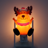 Veilleuse LED renne de Noël mignonne, rotative à 360°, lumière douce et chaude, décoration d'intérieur, cadeau de fêtes, vente en gros