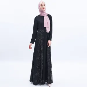 Шелковая накидка с вышивкой и помятыми блестками, сексуальная Турецкая мусульманская абайя, мусульманская женская одежда с подвеской, 9520