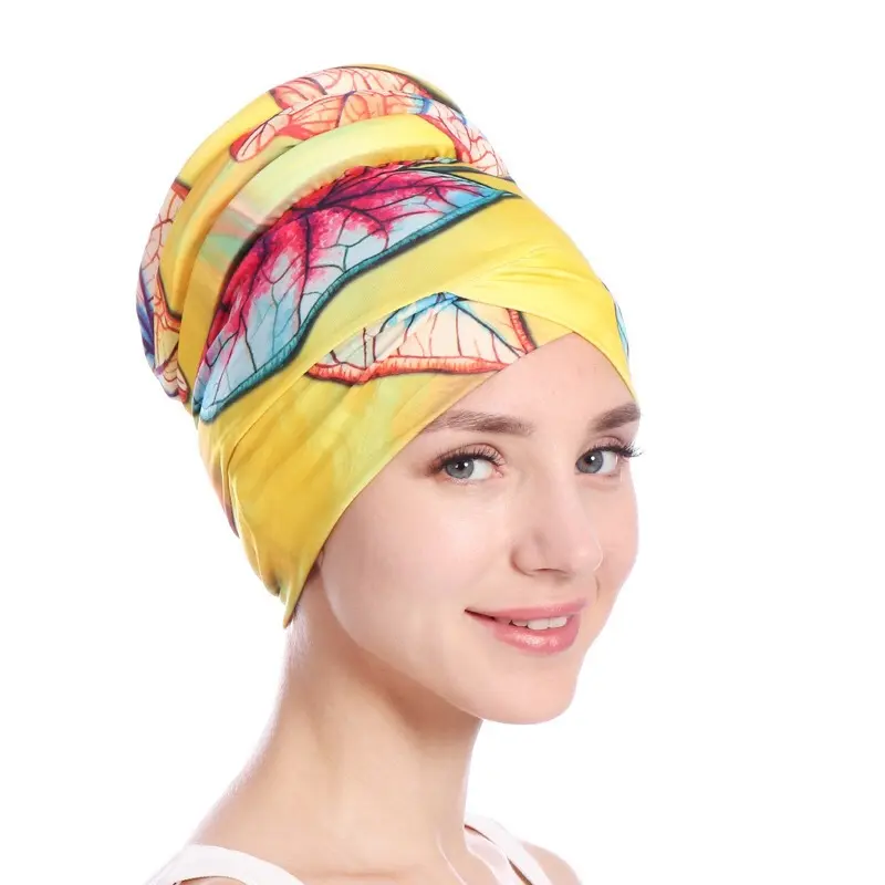 코튼 Chemo 모자 스팟 백 플레이트 머리 발가락 모자 꽃 Femme 머리 부착 모자 Turban 이슬람
