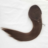 Queue de cheval à clipser en cheveux humains naturels Remy doublement étirés, avec cordon de serrage, vente en gros directe usine