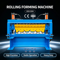 Machine de formage de tôles de toiture à double couche haute vitesse AVITA CE, équipement de formage de tuiles métalliques à double profil avec système PLC