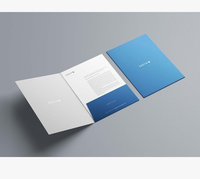 Dossier de présentation A4/A5 personnalisé avec logo d'entreprise, en papier épais imprimé offset, format pochette juridique