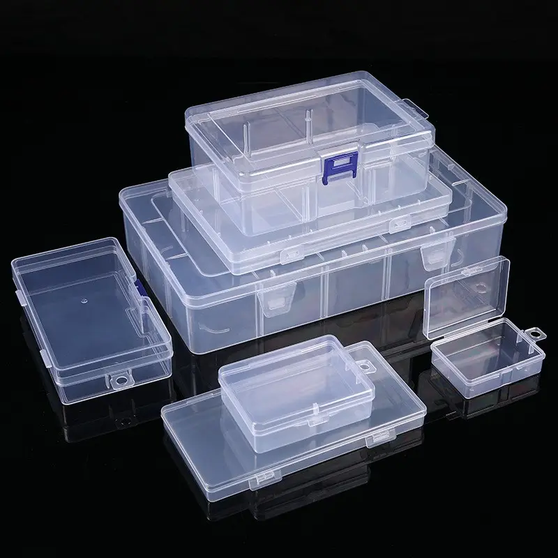 卸売透明スペアツールボックスアクセサリー鉛筆サンプルPPプラスチック収納ボックスマスクハードウェア釣りギアケース