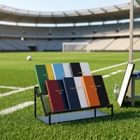 Carnet A5 avec logo, estampage à chaud doré, bicolore, reliure cousue, thème football, pour les fans de football, cadeau d'entreprise