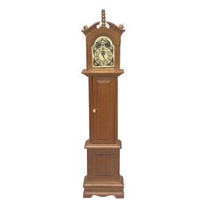 Reloj de pie de madera vintage en miniatura para casa de muñecas 1:12, accesorio de decoración retro para <span class=keywords><strong>el</strong></span> hogar - Product Image 5