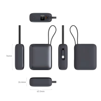 Power Bank Tipe C 10000mAh Baterai Polimer dengan Kabel Terintegrasi 22.5W, Mini Portable Power Station untuk Ponsel