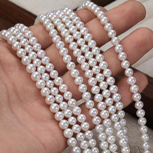 Perles d'eau douce naturelles rondes, fortes et brillantes, sans défaut, pour la fabrication de colliers semi-finis faits à la main, vente en gros par le fabricant - Product Image 3