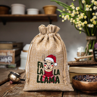 Sac cadeau de Noël dégradable et durable écologique Pochette à cordon en jute Sac d'emballage en jute de haute qualité pour grain de café ou écrou