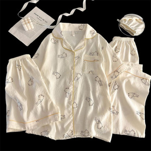 <span class=keywords><strong>Pigiama</strong></span> da donna elegante <span class=keywords><strong>con</strong></span> stampa a farfalla a 3 pezzi, abbinato a pantaloni - Product Image 5