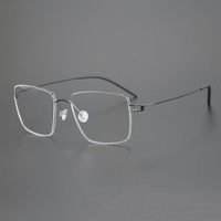 Monturas de Gafas Unisex Retro de Titanio con Diseño Óptico, Anti-Luz Azul, Montura Completa, Cómodas, de Alta Calidad y Estilo Sin Soldaduras