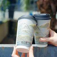 Gobelets en papier mousse 3D personnalisés à double paroi pour café, thé, boissons jetables avec couvercles, emballage pour service alimentaire