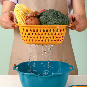 Home Kitchen Multi-Function 2-in-1 Vegetable Washer Dryer Double-Layer Plastic Eco-Friendly Foldable <b>Dishwasher</b> Safe Washing - Product Image 5