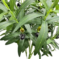 Branche d'olivier artificielle verte de Style naturel Offre Spéciale avec 2 fourchettes de feuilles de soie en plastique décor de mariage à la maison fruits pour Noël
