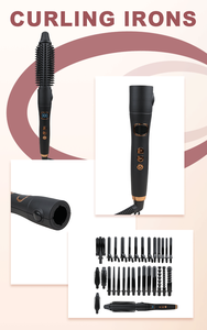 Maßgeschneidertes Multifunktions-Lockenstab-Set mit Austauschbaren Aufsätzen, Rotierendem Lockenwickler, Haarcrimps und 3 Fässern - Product Image 6