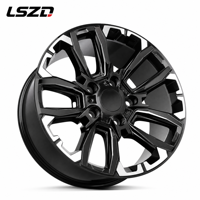 Jantes en alliage tout-terrain LSZD 22 24 pouces 6x139.7 noir argent pour Toyota Ford Chevrolet