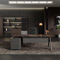 Ensemble de bureau moderne de luxe léger en bois avec chaise de direction, armoire et bibliothèque – Mobilier de bureau sain pour usage commercial