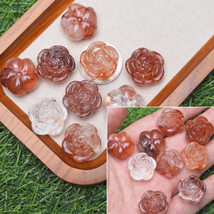 Accessoires de bijoux DIY en améthyste naturelle/quartz rose/labradorite/obsidienne/obsidienne dorée/fleur en résine rouge/fluorite finition perle - Product Image 1