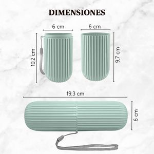 New Plastic Eco-Friendly Modern Two-piece Portable Multi-color <b>Toothbrush</b> Mouthwash Cup <b>Holder</b> Case Travel Hotel Bathroom Set - Product Image 5