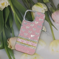 Étui de téléphone portable antichoc avec diamants pour X Xr Xs Max 11 12 13 14 15 16 17 Pro Max, coques de protection pour téléphone avec étoiles blanches