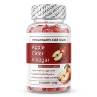 Bonbons gélifiés au vinaigre de cidre de pomme SWOOT personnalisés avec fibres de fruits et légumes, complément alimentaire pour adultes, favorise la digestion, bouteille de 60 unités