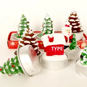 Giáng Sinh Trang Trí Thiết Lập Lãng Mạn Santa Claus Cây Người Tuyết Đồ Trang Trí Với Nến Nhỏ Đèn Bán Buôn Lễ Hội Nến Quà Tặng - Product Image 2