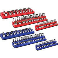 Lot de 6 porte-embouts magnétiques pour douilles 1/2, 3/8, 1/4 pouce – Organisateur d'atelier pour douilles SAE
