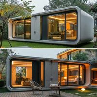 Capsule spatiale Bateau-maison flottant Nouvelle maison mobile Maison flottante préfabriquée en acier pour l'extérieur Petite maison Bateau de luxe