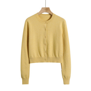 Cárdigan de Punto de Manga Larga para <span class=keywords><strong>Mujer</strong></span>, Estilo Francés, Cómodo, Informal, para Invierno, Color Sólido - Product Image 2