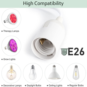 E26/E27 Support <span class=keywords><strong>de</strong></span> <span class=keywords><strong>lampe</strong></span> d'éclairage suspendu à douille Crochets <span class=keywords><strong>pour</strong></span> interrupteur <span class=keywords><strong>de</strong></span> vitesse Prises d'alimentation Extension Cordon lanterne suspendu Câble pratique <span class=keywords><strong>pour</strong></span> la maison - Product Image 4