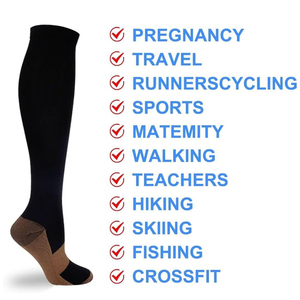 Chaussettes de compression pour femmes et hommes, circulation - Idéal pour la course à pied médicale, les athlètes - Product Image 2