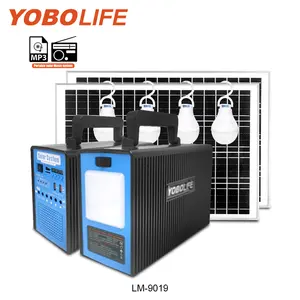 Yobolife kit energi surya darurat portabel 12V, kit pencahayaan rumah tenaga surya sistem penerangan luar ruangan kualitas terbaik