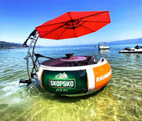Bateau Donut BBQ pour 10 Personnes, Ponton Flottant, Plateforme Flottante, Île Flottante, Vélo Aquatique Schiller, Prix de Vente