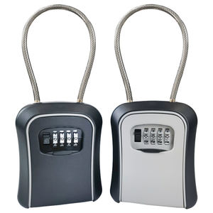 Boîte de rangement sécurisée murale extérieure en alliage d'aluminium avec serrure à combinaison à 4 chiffres, crochet de sécurité dissimulé et déverrouillage par mot de passe - Product Image 2