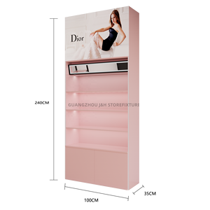 Nouveau magasin de cosmétiques idéal étagères présentoir rose <span class=keywords><strong>vitrine</strong></span> cosmétique robuste cosmétiques présentoir multicouche - Product Image 6
