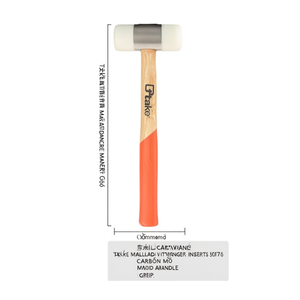 Maillet avec inserts interchangeables 5076, manche en bois, poignée orange - Product Image 2