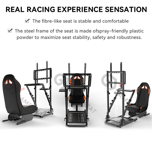 GY083 New VR Game Sim Driving Drift Simulator Chair Seat Direct Drive Base Racing Gaming Cockpit Steering Wheel and Pedals Stand