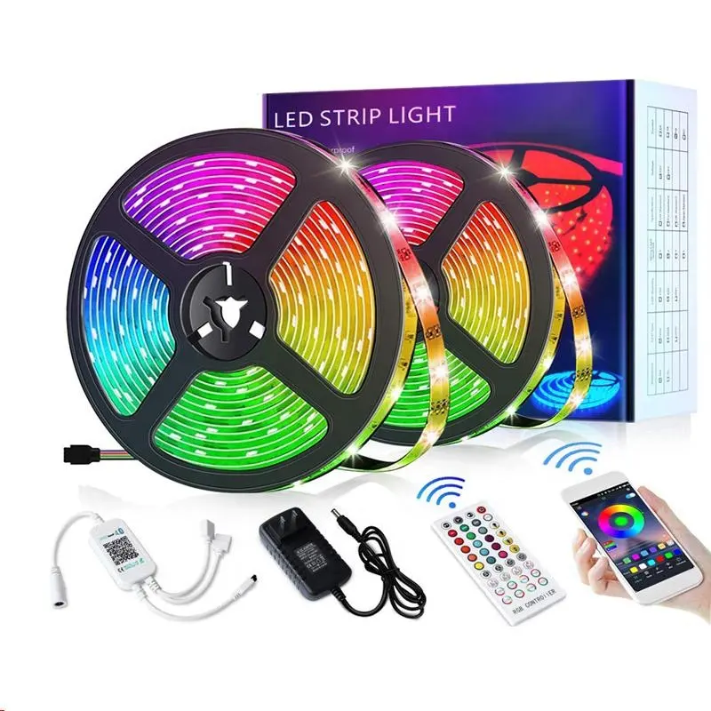 5050RGB Set 10 Meter 300 Verlichting 40 Toetsen Smart App Muziek Sync Sound Control Led Light Strip