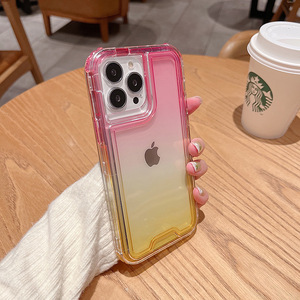 Funda transparente <span class=keywords><strong>3</strong></span> en 1 a prueba de golpes, PC duro de TPU de <span class=keywords><strong>3</strong></span> capas para Xiaomi Redmi Note 13 Pro +/Redmi A3, funda trasera de color degradado para teléfono - Product Image 2