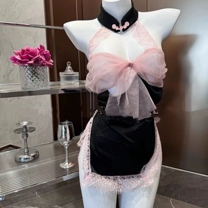 Xishi Couple Fun Lace Sexy Small Chest Nightgown Bow Backless Hot Girl Mini Skirt Thin Nightgown Backless - Product Image 1