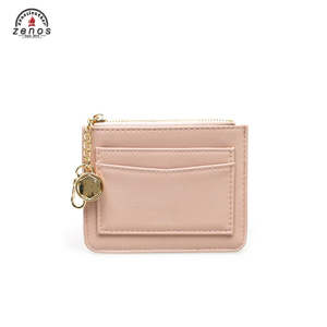 Zenos Fashion Nappa PU Leather <b>RFID</b> <b>Blocking</b> Business Card Holder <b>Wallet</b> Keychain Solid Pattern Customizable Credit Card Holder - Product Image 1