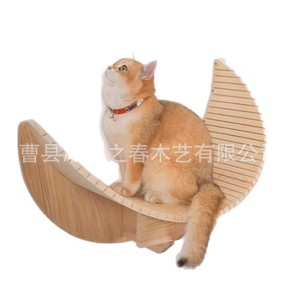 Estructura de madera para trepar para gatos, montada en la pared, cama para gatos en forma de luna, decoración para el hogar, árbol para gatos, artículos para mascotas de madera maciza, cama para gatos - Product Image 5