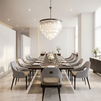 Chaise de salle à manger rembourrée moderne avec dossier creux pour salle à manger privée d'hôtel 5 étoiles